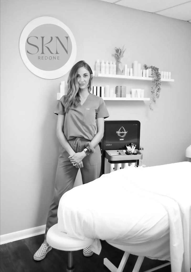 Colourbar esthetician providing a professional skin treatment